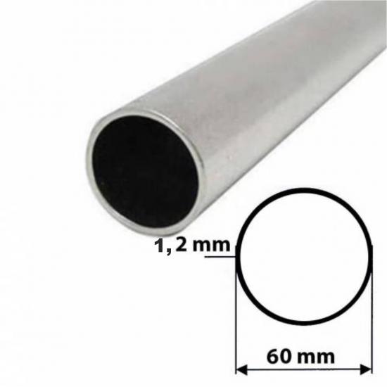 60 mm Alüminyum MAT Boru İç Çap 57,6 mm 1 Adet 100 cm 1,2 mm Et Kalınlığı