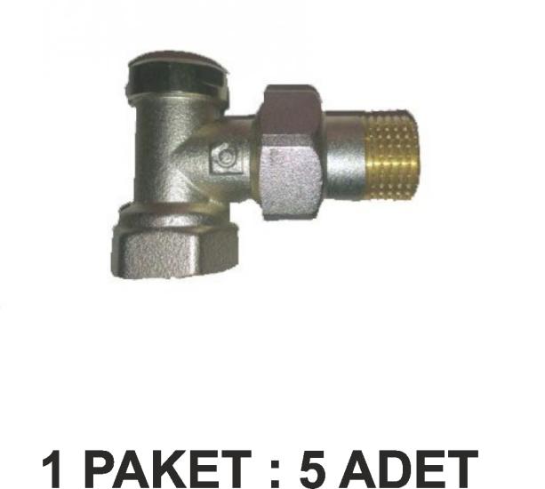 ALARKO GERİ DÖNÜŞ (REGLAJ) KÖŞE RADYATÖR VANA 1/2’’ PAKET 5 Li