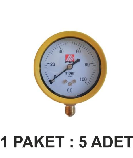 AK TEK MANOMETRE DOĞALGAZ  0-100 MBAR  DÜŞÜK BASINÇ PAKET 5 Li