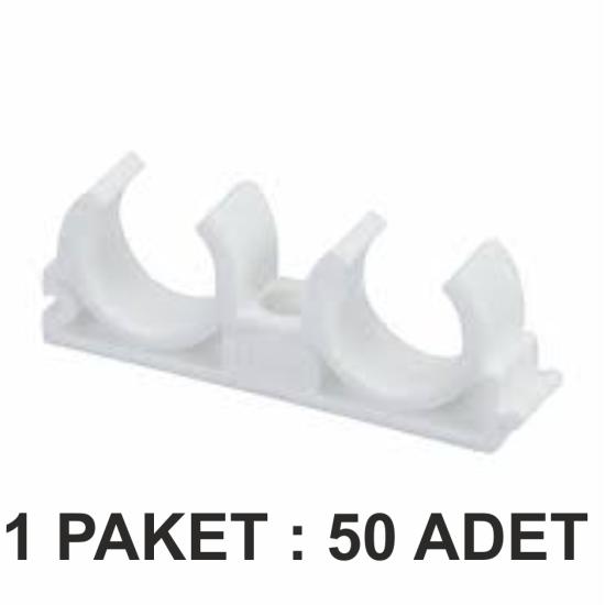 DİZAYN PPRC ÇİFTLİ KELEPÇE 25 MM PAKET 50 Lİ